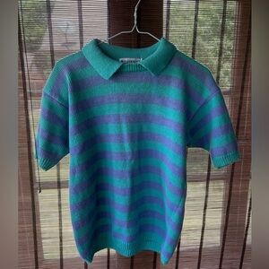 Vintage Collared-Sweater T with Removable Shoulder Pads